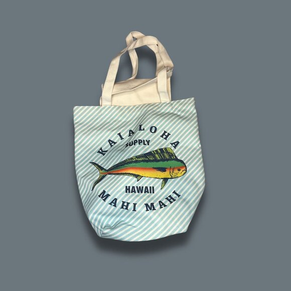 Kaialoha Supply Mahi Mahi Tote Bag With Striped Design & Durable Handles - Picture 3 of 4